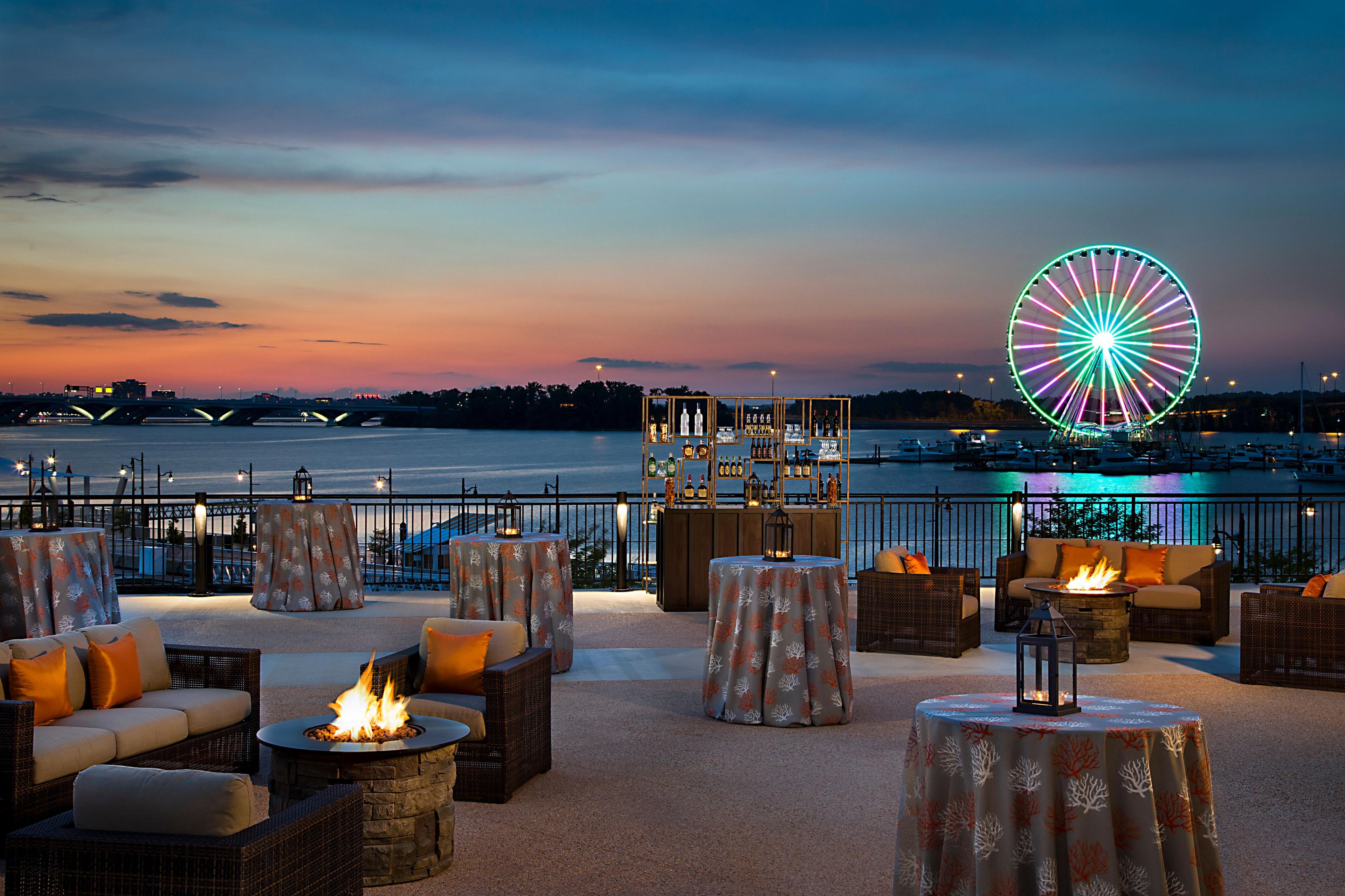 View of Potomac River and Capital Wheel from the Orchard Terrace at Gaylord National